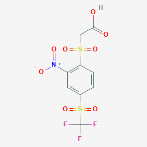 molecular formula C9H6F3NO8S2 B241545 ({2-Nitro-4-[(trifluoromethyl)sulfonyl]phenyl}sulfonyl)acetic acid 