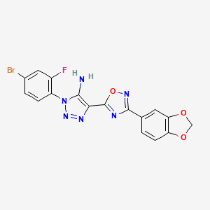 4-(3-(benzo[d][1,3]dioxol-5-yl)-1,2,4-oxadiazol-5-yl)-1-(4-bromo-2-fluorophenyl)-1H-1,2,3-triazol-5-amine