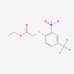molecular formula C11H10F3NO4S B241546 Ethyl {[2-nitro-4-(trifluoromethyl)phenyl]sulfanyl}acetate 