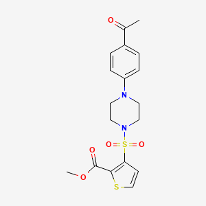 molecular formula C18H20N2O5S2 B2415464 3-{[4-(4-乙酰苯基)哌嗪-1-基]磺酰基}噻吩-2-甲酸甲酯 CAS No. 895262-72-3