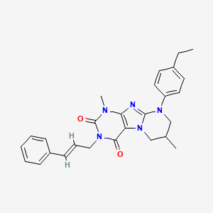 3-cinnamyl-9-(4-ethylphenyl)-1,7-dimethyl-6,7,8,9-tetrahydropyrimido[2,1-f]purine-2,4(1H,3H)-dione