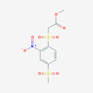 molecular formula C10H11NO8S2 B241547 Methyl {[2-nitro-4-(methylsulfonyl)phenyl]sulfonyl}acetate 