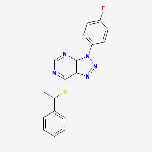 3-(4-fluorophenyl)-7-((1-phenylethyl)thio)-3H-[1,2,3]triazolo[4,5-d]pyrimidine