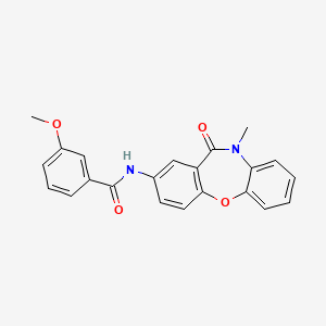 molecular formula C22H18N2O4 B2415472 3-Methoxy-N-(10-Methyl-11-oxo-10,11-dihydrodibenzo[b,f][1,4]oxazepin-2-yl)benzamid CAS No. 922028-74-8