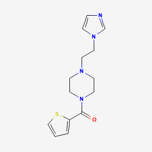 molecular formula C14H18N4OS B2415473 (4-(2-(1H-イミダゾール-1-イル)エチル)ピペラジン-1-イル)(チオフェン-2-イル)メタノン CAS No. 1396809-17-8