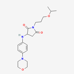 molecular formula C20H29N3O4 B2415474 1-(3-异丙氧基丙基)-3-((4-吗啉苯基)氨基)吡咯烷-2,5-二酮 CAS No. 1008712-50-2