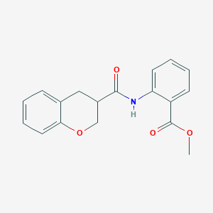 molecular formula C18H17NO4 B2415477 Methyl 2-(chroman-3-carboxamido)benzoate CAS No. 941947-89-3