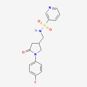 molecular formula C16H16FN3O3S B2415482 N-((1-(4-fluorophenyl)-5-oxopyrrolidin-3-yl)methyl)pyridine-3-sulfonamide CAS No. 954608-02-7