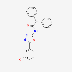 molecular formula C23H19N3O3 B2415494 N-[5-(3-methoxyphenyl)-1,3,4-oxadiazol-2-yl]-2,2-diphenylacetamide CAS No. 865286-39-1