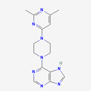 molecular formula C15H18N8 B2415495 6-[4-(2,6-dimethylpyrimidin-4-yl)piperazin-1-yl]-9H-purine CAS No. 2415599-45-8