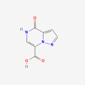 molecular formula C7H5N3O3 B2415497 4-氧代-5H-吡唑并[1,5-a]吡嗪-7-羧酸 CAS No. 2490418-50-1
