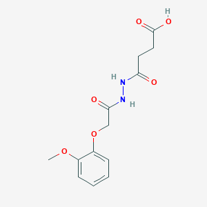 molecular formula C13H16N2O6 B241554 4-{2-[(2-Methoxyphenoxy)acetyl]hydrazinyl}-4-oxobutanoic acid 