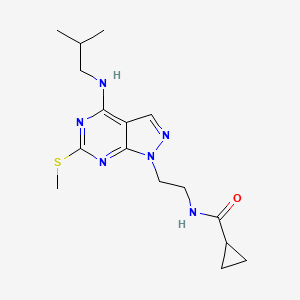N-(2-(4-(isobutylamino)-6-(methylthio)-1H-pyrazolo[3,4-d]pyrimidin-1-yl)ethyl)cyclopropanecarboxamide
