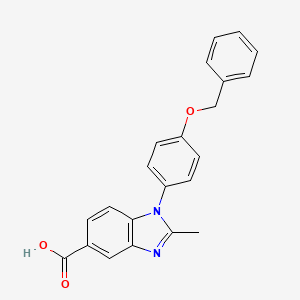 molecular formula C22H18N2O3 B2415568 1-[4-(benzyloxy)phenyl]-2-methyl-1H-benzimidazole-5-carboxylic acid CAS No. 452088-73-2