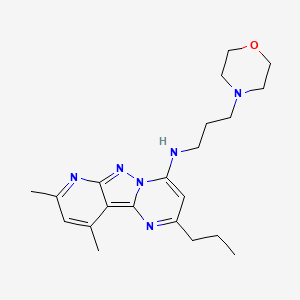 molecular formula C21H30N6O B2415579 8,10-二甲基-N-(3-吗啉基丙基)-2-丙基吡啶并[2',3':3,4]吡唑并[1,5-a]嘧啶-4-胺 CAS No. 902020-18-2