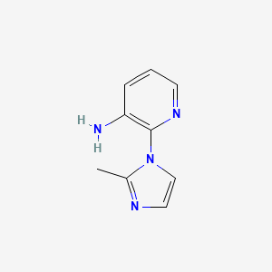 molecular formula C9H10N4 B2415582 2-(2-甲基-1H-咪唑-1-基)吡啶-3-胺 CAS No. 937603-49-1