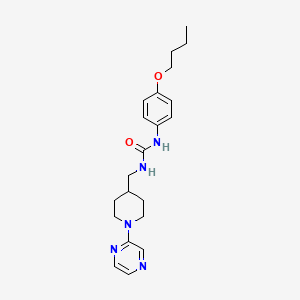 molecular formula C21H29N5O2 B2415585 1-(4-丁氧基苯基)-3-((1-(吡嗪-2-基)哌啶-4-基)甲基)脲 CAS No. 1396884-79-9