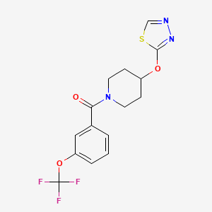 (4-((1,3,4-Thiadiazol-2-yl)oxy)piperidin-1-yl)(3-(trifluoromethoxy)phenyl)methanone