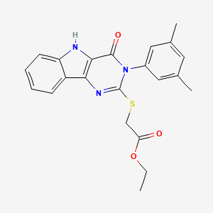 ethyl 2-((3-(3,5-dimethylphenyl)-4-oxo-4,5-dihydro-3H-pyrimido[5,4-b]indol-2-yl)thio)acetate