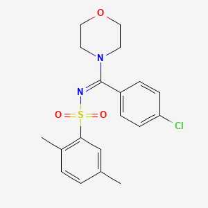 (E)-N-((4-chlorophenyl)(morpholino)methylene)-2,5-dimethylbenzenesulfonamide