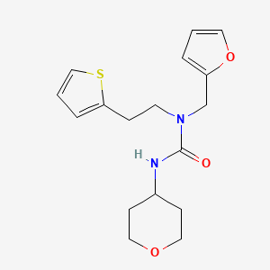 1-(furan-2-ylmethyl)-3-(tetrahydro-2H-pyran-4-yl)-1-(2-(thiophen-2-yl)ethyl)urea