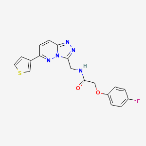 molecular formula C18H14FN5O2S B2415612 2-(4-fluorophenoxy)-N-((6-(thiophen-3-yl)-[1,2,4]triazolo[4,3-b]pyridazin-3-yl)methyl)acetamide CAS No. 1903718-46-6