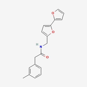 molecular formula C18H17NO3 B2415613 N-([2,2'-双呋喃]-5-基甲基)-2-(间甲苯基)乙酰胺 CAS No. 2034436-44-5