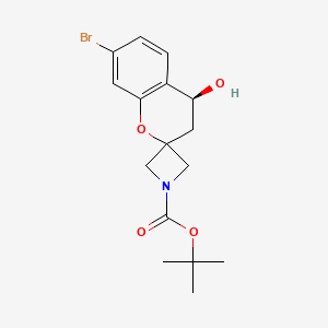 molecular formula C16H20BrNO4 B2415615 Tert-butyl 7'-bromo-4'-hydroxyspiro[azetidine-3,2'-chromane]-1-carboxylate CAS No. 1456724-58-5