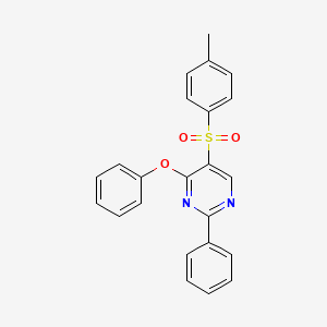 molecular formula C23H18N2O3S B2415617 4-Methylphenyl 4-phenoxy-2-phenyl-5-pyrimidinyl sulfone CAS No. 478080-84-1
