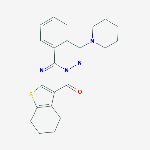 molecular formula C22H22N4OS B241562 5-(1-piperidinyl)-9,10,11,12-tetrahydro-8H-[1]benzothieno[2',3':4,5]pyrimido[2,1-a]phthalazin-8-one 