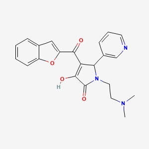 molecular formula C22H21N3O4 B2415622 4-(苯并呋喃-2-羰基)-1-(2-(二甲氨基)乙基)-3-羟基-5-(吡啶-3-基)-1H-吡咯-2(5H)-酮 CAS No. 618365-17-6