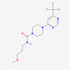 molecular formula C14H20F3N5O2 B2415623 N-(3-methoxypropyl)-4-(6-(trifluoromethyl)pyrimidin-4-yl)piperazine-1-carboxamide CAS No. 2034262-64-9