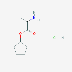 molecular formula C8H16ClNO2 B2415624 cyclopentyl (2S)-2-aminopropanoate hydrochloride CAS No. 859210-30-3