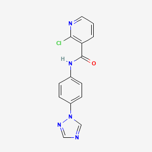 molecular formula C14H10ClN5O B2415632 2-chloro-N-[4-(1,2,4-triazol-1-yl)phenyl]pyridine-3-carboxamide CAS No. 1024376-38-2