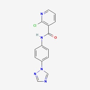 molecular formula C14H10ClN5O B2415632 2-cloro-N-[4-(1,2,4-triazol-1-il)fenil]piridina-3-carboxamida CAS No. 1024376-38-2