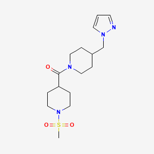 (4-((1H-pyrazol-1-yl)methyl)piperidin-1-yl)(1-(methylsulfonyl)piperidin-4-yl)methanone