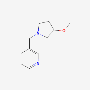 molecular formula C11H16N2O B2415640 3-((3-甲氧基吡咯烷-1-基)甲基)吡啶 CAS No. 2320142-56-9