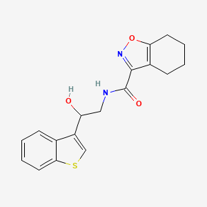 molecular formula C18H18N2O3S B2415643 N-(2-(benzo[b]thiophen-3-yl)-2-hydroxyethyl)-4,5,6,7-tetrahydrobenzo[d]isoxazole-3-carboxamide CAS No. 2034257-15-1