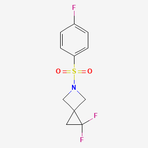 molecular formula C11H10F3NO2S B2415656 2,2-Difluoro-5-(4-fluorophenyl)sulfonyl-5-azaspiro[2.3]hexane CAS No. 2379973-05-2