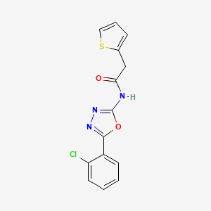 molecular formula C14H10ClN3O2S B2415658 N-(5-(2-chlorophenyl)-1,3,4-oxadiazol-2-yl)-2-(thiophen-2-yl)acetamide CAS No. 921863-02-7