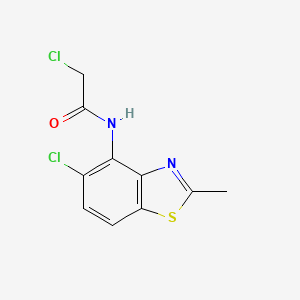 molecular formula C10H8Cl2N2OS B2415660 2-Chloro-N-(5-chloro-2-methyl-1,3-benzothiazol-4-yl)acetamide CAS No. 2411248-61-6