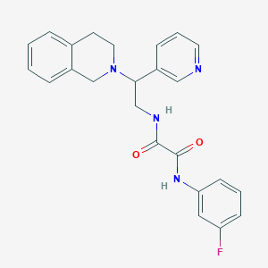 molecular formula C24H23FN4O2 B2415663 N-[2-(3,4-二氢异喹啉-2(1H)-基)-2-吡啶-3-乙基]-N'-(3-氟苯基)乙二酰胺 CAS No. 903324-05-0