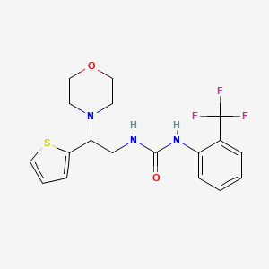 molecular formula C18H20F3N3O2S B2415667 1-(2-Morpholino-2-(thiophen-2-yl)ethyl)-3-(2-(trifluoromethyl)phenyl)urea CAS No. 1206984-82-8