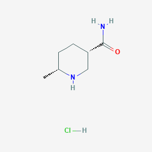 molecular formula C7H15ClN2O B2415670 (3S,6R)-6-Methylpiperidine-3-carboxamide;hydrochloride CAS No. 2241141-04-6