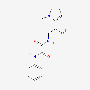molecular formula C15H17N3O3 B2415674 N1-(2-hydroxy-2-(1-methyl-1H-pyrrol-2-yl)ethyl)-N2-phenyloxalamide CAS No. 1396854-75-3