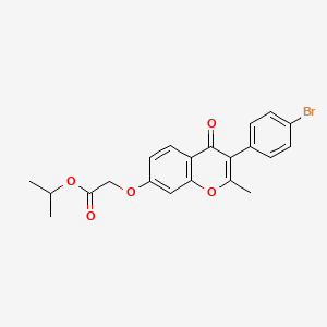 molecular formula C21H19BrO5 B2415676 甲基乙基2-[3-(4-溴苯基)-2-甲基-4-氧代色满-7-氧基]乙酸酯 CAS No. 610764-90-4