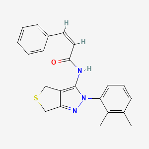 molecular formula C22H21N3OS B2415678 (Z)-N-(2-(2,3-dimethylphenyl)-4,6-dihydro-2H-thieno[3,4-c]pyrazol-3-yl)-3-phenylacrylamide CAS No. 450344-43-1