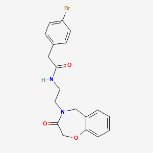 molecular formula C19H19BrN2O3 B2415679 2-(4-溴苯基)-N-(2-(3-氧代-2,3-二氢苯并[f][1,4]噁唑-4(5H)-基)乙基)乙酰胺 CAS No. 2034411-03-3