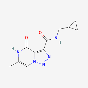 molecular formula C11H13N5O2 B2415697 N-(cyclopropylmethyl)-6-methyl-4-oxo-4,5-dihydro[1,2,3]triazolo[1,5-a]pyrazine-3-carboxamide CAS No. 1775309-02-8