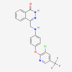 molecular formula C21H14ClF3N4O2 B2415701 4-((4-((3-Chloro-5-(trifluoromethyl)-2-pyridinyl)oxy)anilino)methyl)-1(2H)-phthalazinone CAS No. 339008-41-2